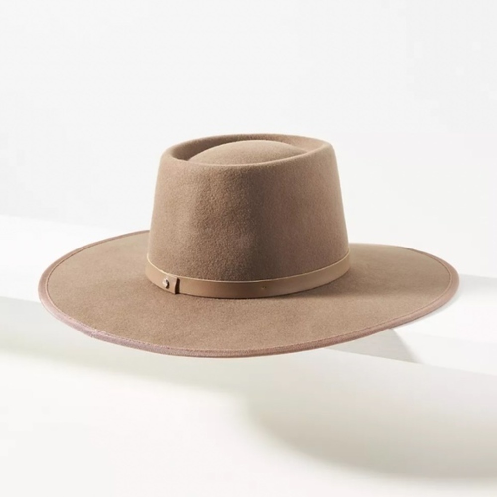 NWT Anthropologie Wool Trimmed Boater Hat